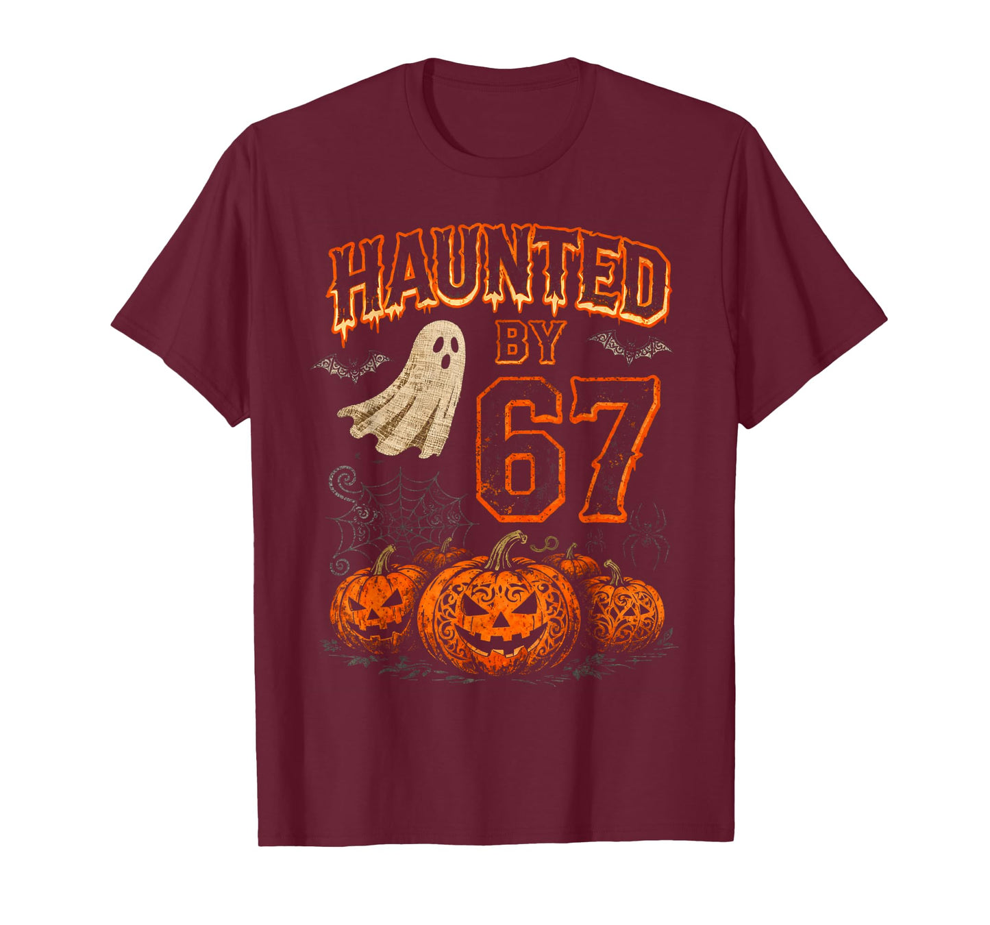 Funny Haunted by Six Seven 67 Halloween Ghost Pumpkin Meme T-Shirt