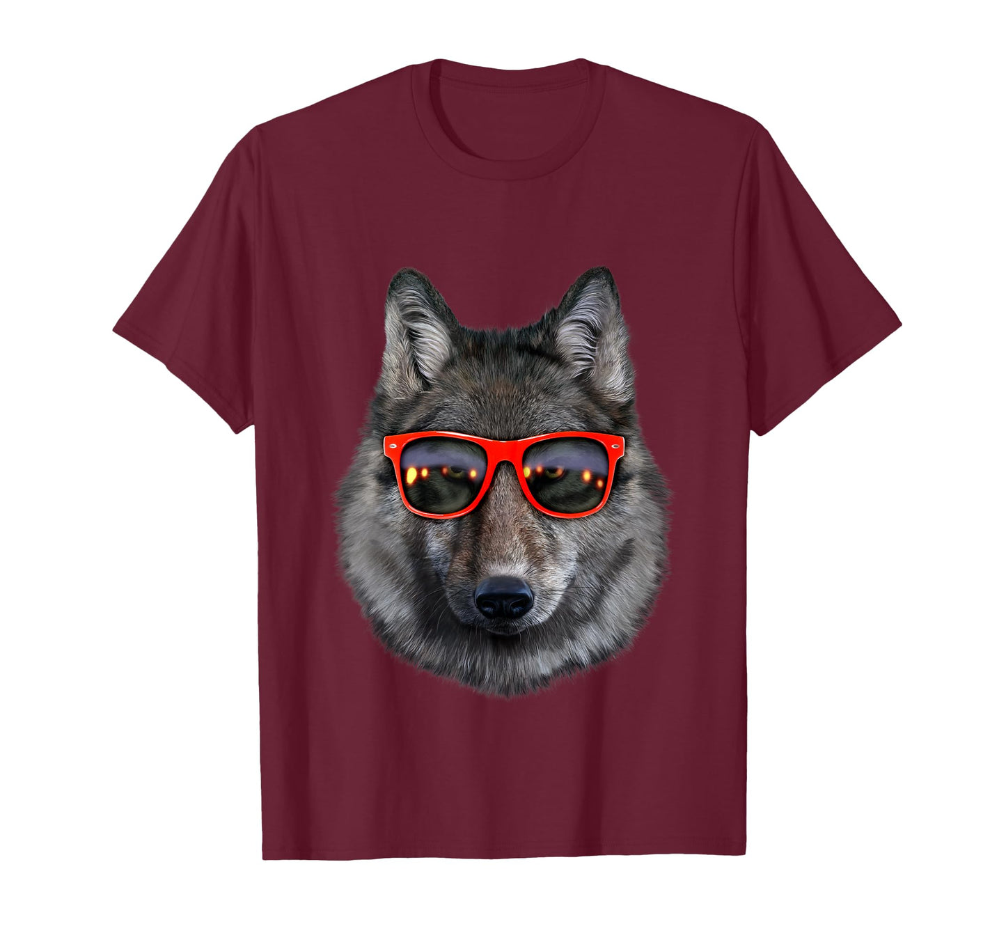 Wolf in Retro Sunglass Frame, Wolves T-Shirt