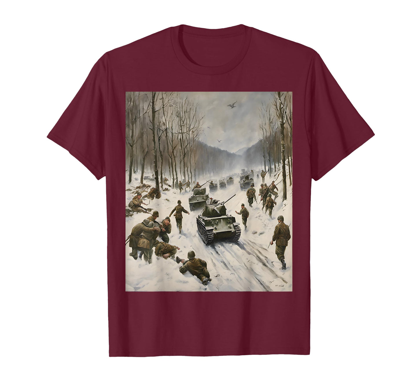 Battle Of The Bulge Winter Warfare Art T-Shirt