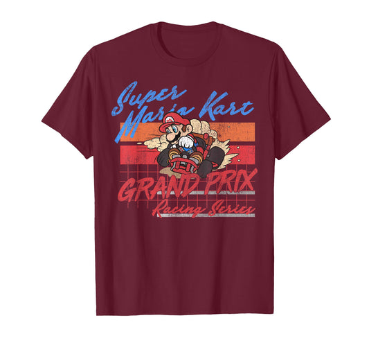 Mario Kart Racing Retro Drift Distressed Graphic T-Shirt T-Shirt