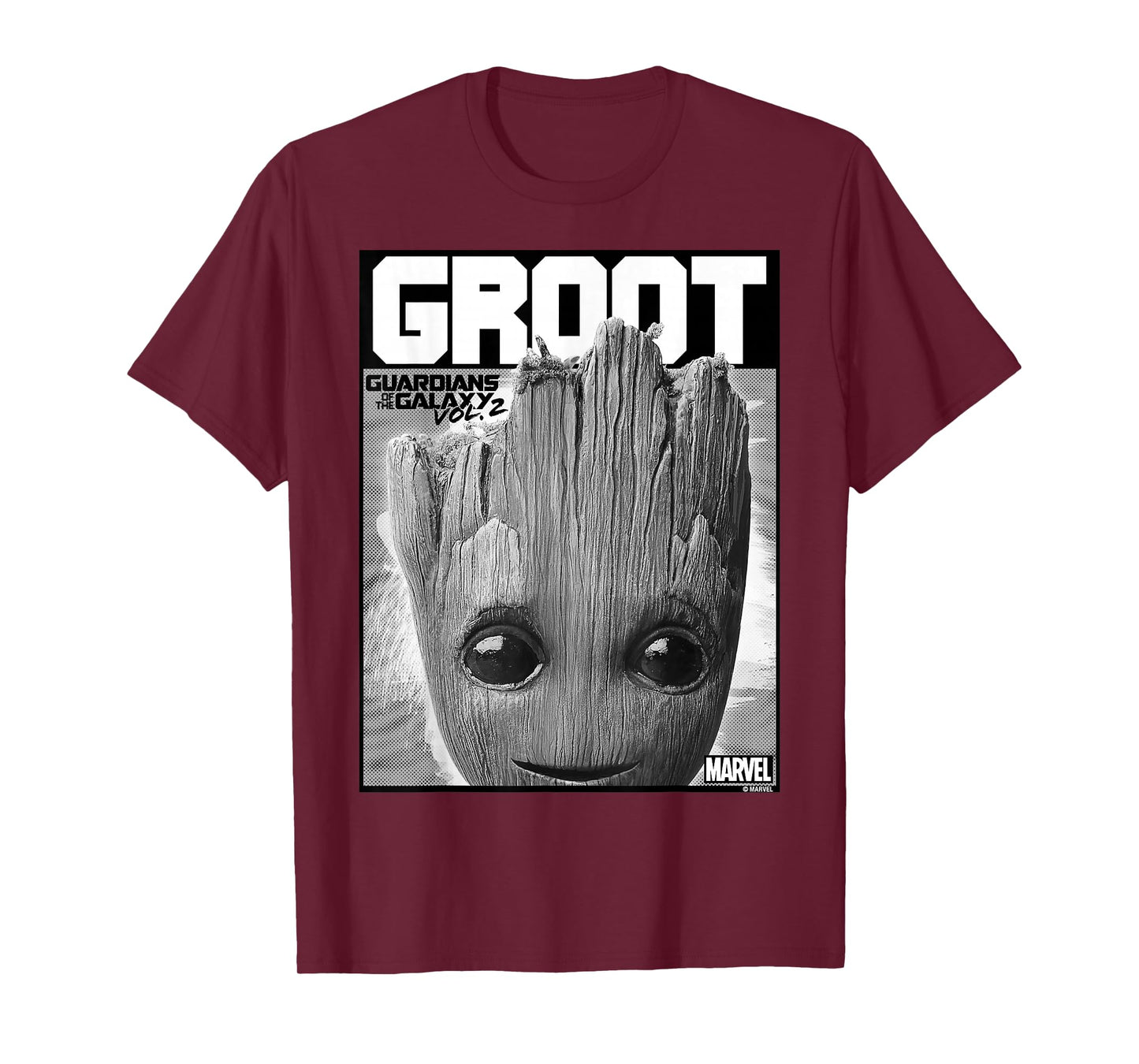 Marvel Guardians of The Galaxy Vol 2 Big Face Groot Poster T-Shirt