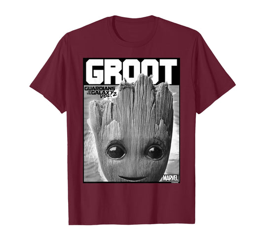 Marvel Guardians of The Galaxy Vol 2 Big Face Groot Poster T-Shirt