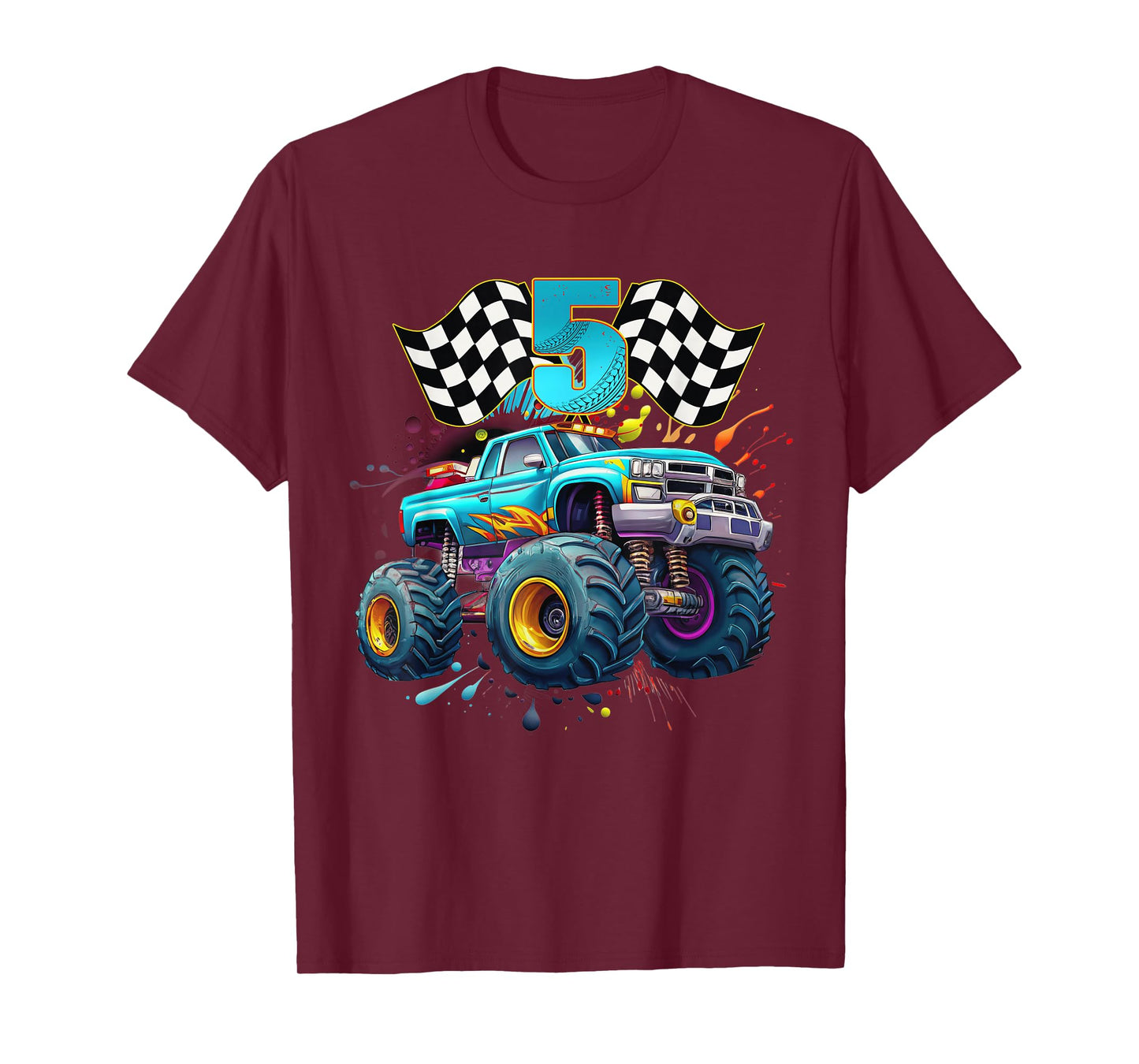 Birthday Monster Truck 5 year Old Boys 5th Awesome Party T-Shirt