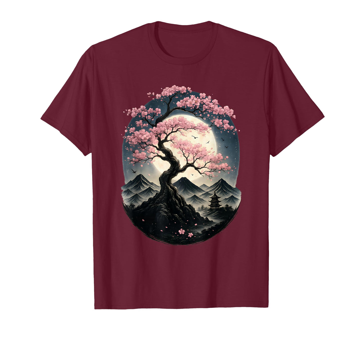Traditional Japanese Sakura Garden Landscape Cherry Blossom T-Shirt