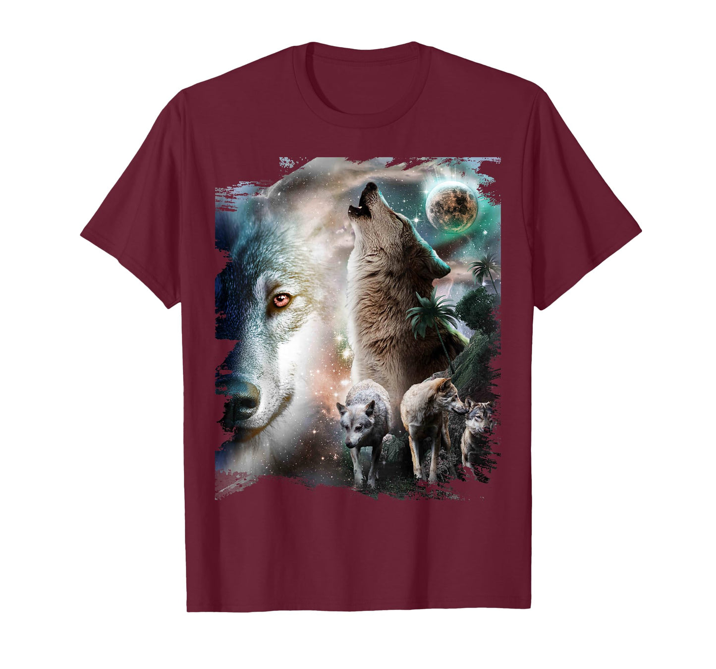 Space Wolves Wolf Howling At Moon T-Shirt