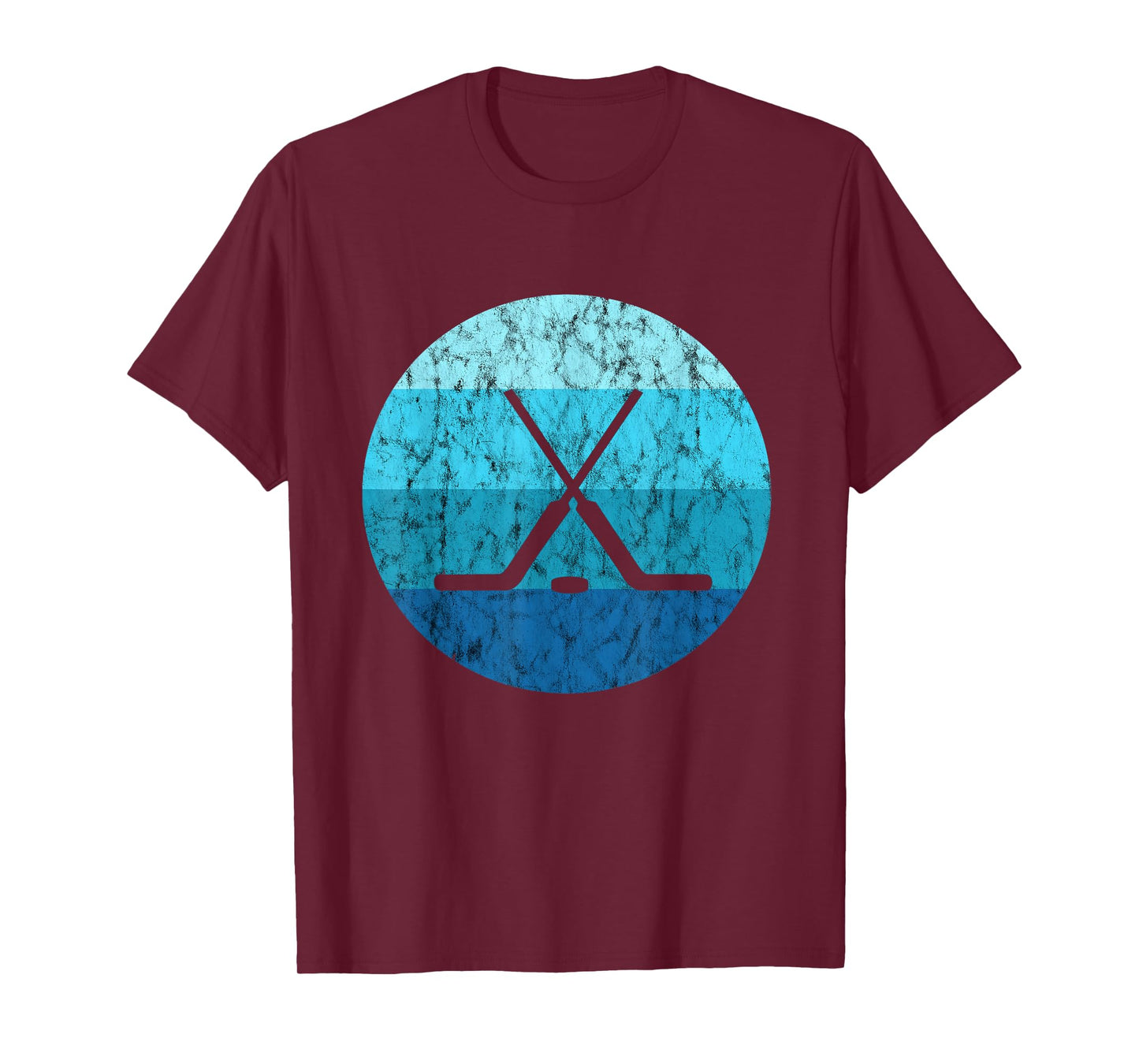 Ice Hockey Stick Hockey Sport Retro Vintage Ocean Water T-Shirt