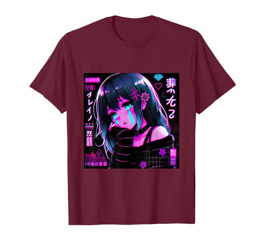 Vaporwave Anime Girl Japanese Aesthetic Anime Otaku T-Shirt