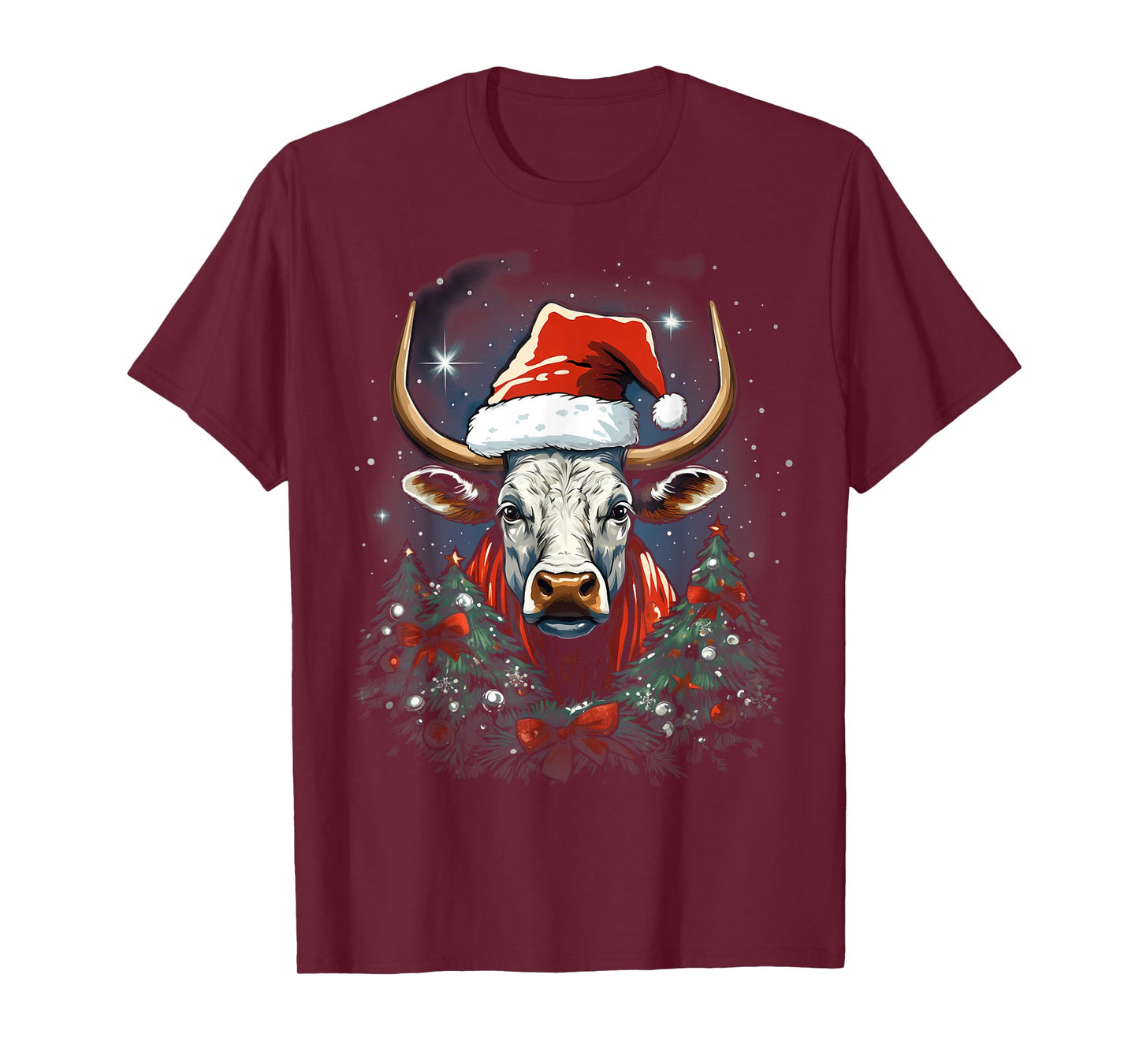 Xmas Texas Longhorn Bull Christmas T-Shirt