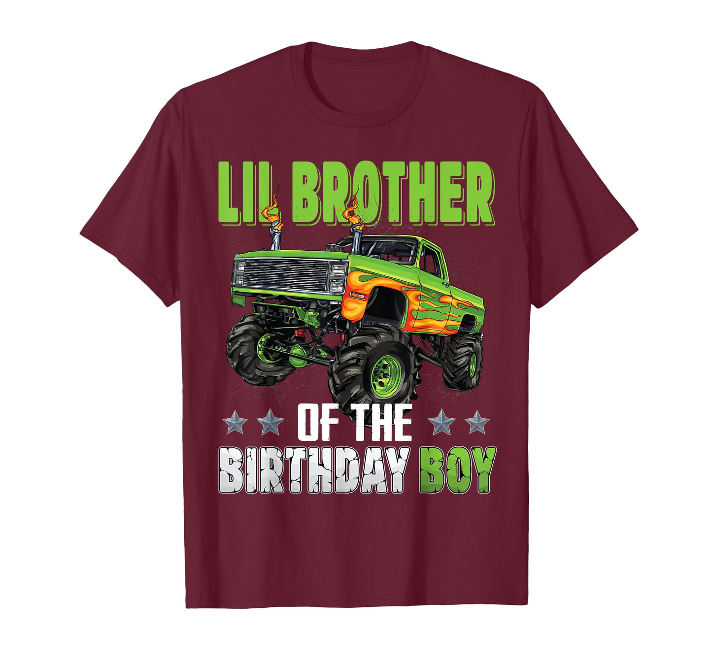Lil Brother of Birthday Boy Monster Truck Family Matching T-Shirt