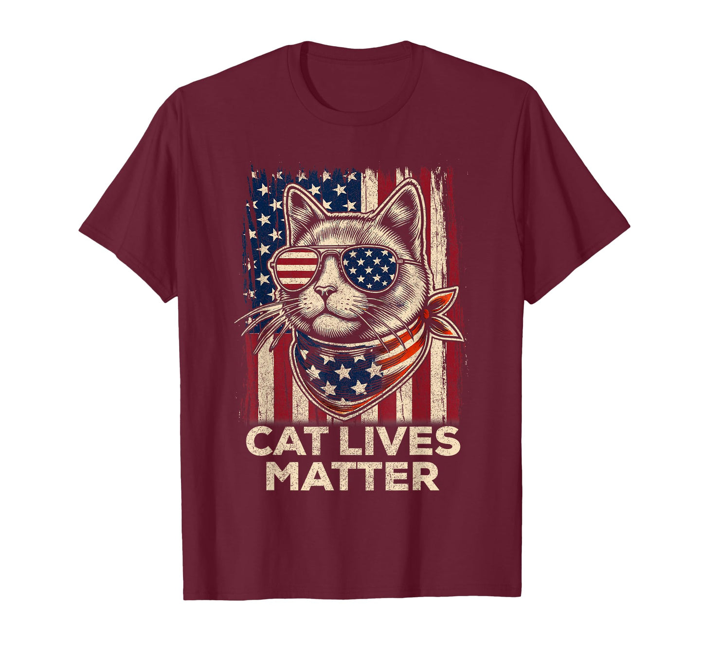 American Flag Glasses Cat Lives Matter Trump 2024, Trump Cat T-Shirt