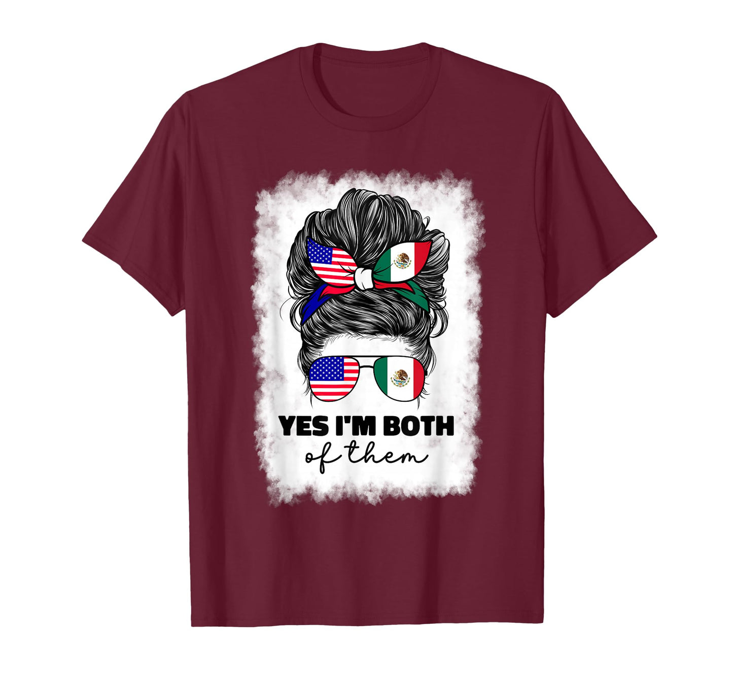 Half Mexican and American Mexico America USA Flag Girl Woman T-Shirt