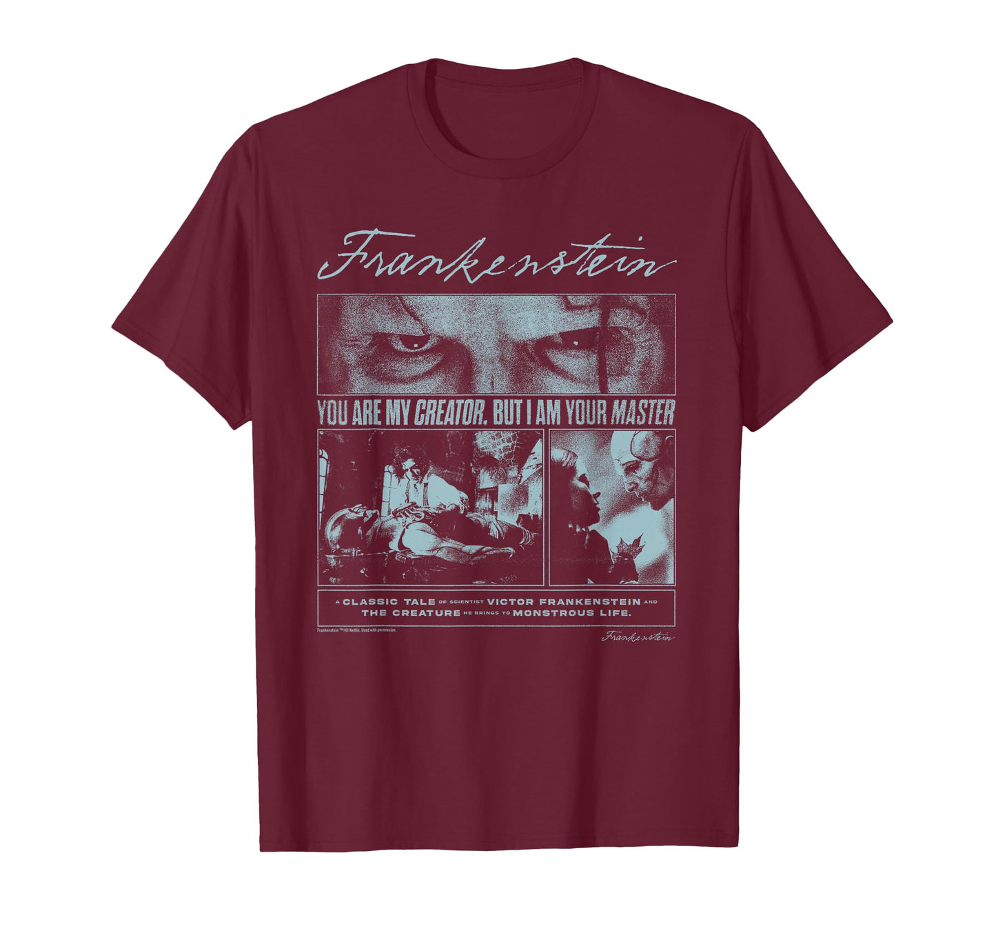 Frankenstein Poster Graphic Officially Licensed T-Shirt
