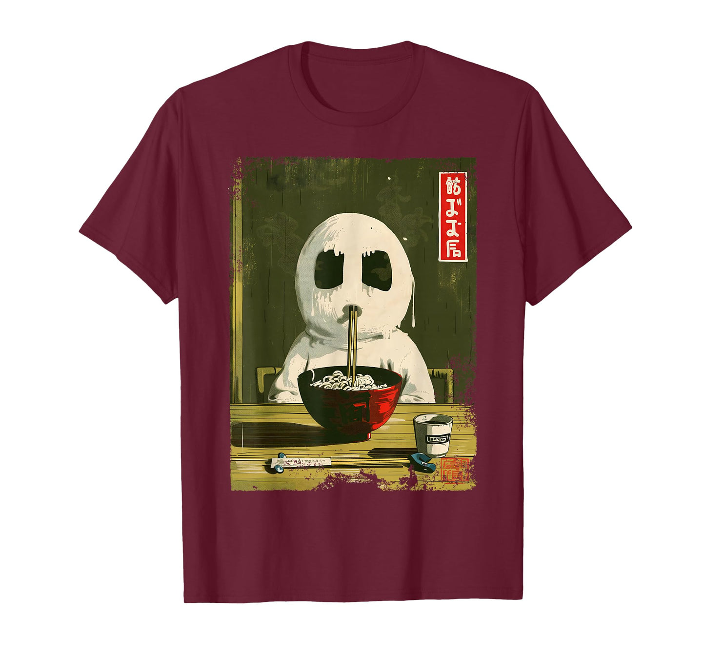 Funny Vintage Japanese Ghost Spooky Halloween Horror Ramen T-Shirt
