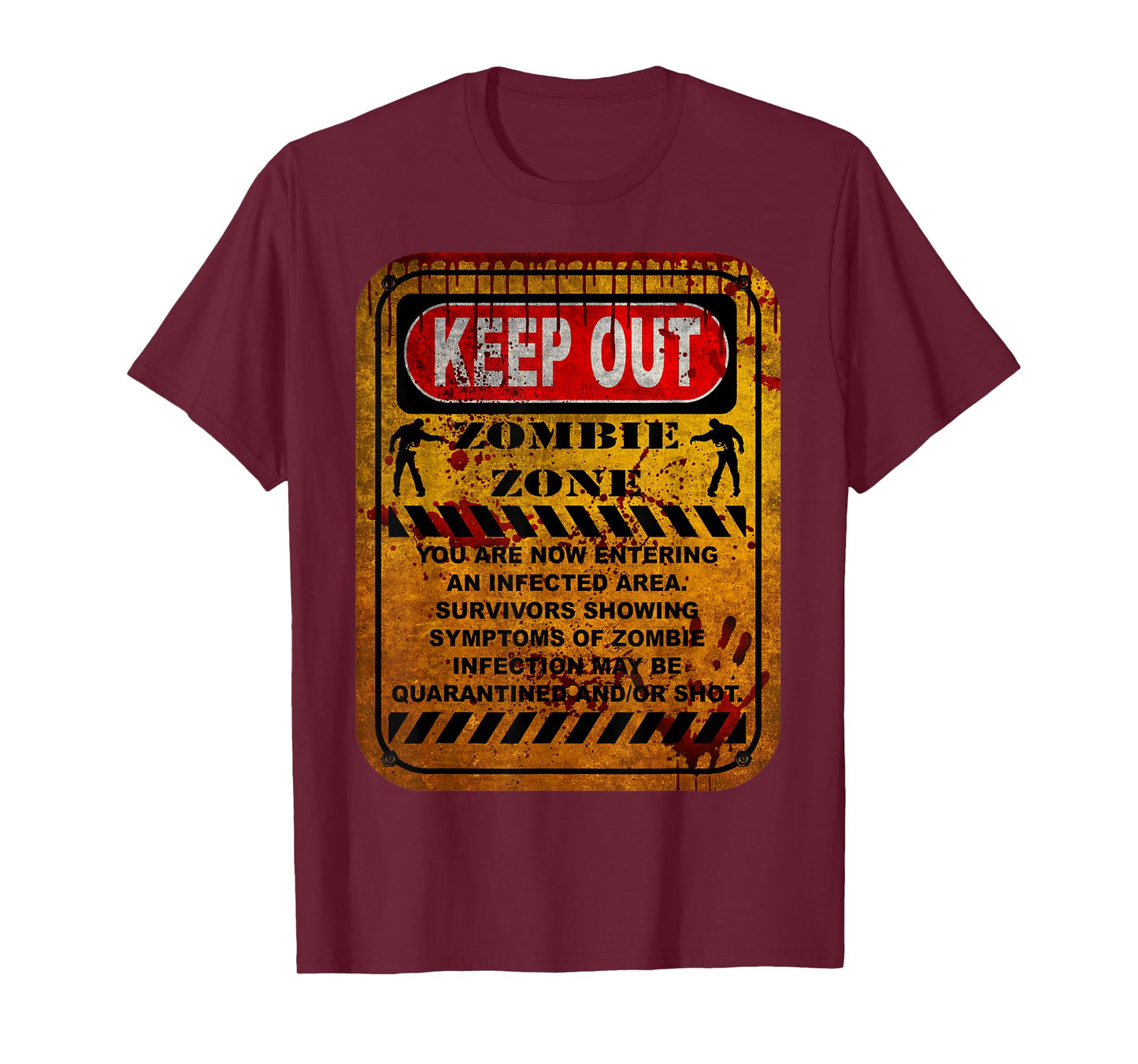 Zombie Zone Warning Sign T-Shirt