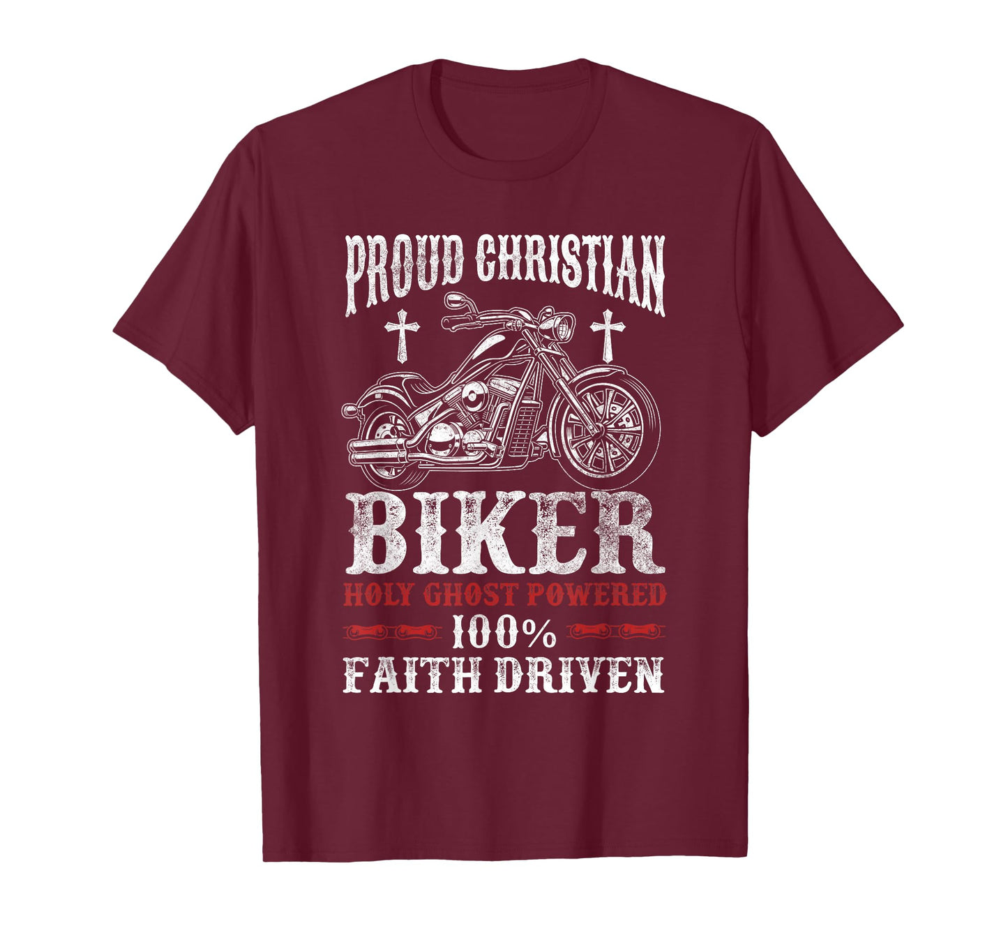 Motorcycle Proud Christian Biker Faith Driven T-Shirt