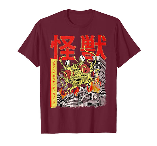 Kaiju Flying Spaghetti Monster Japanese Anime FSM Pastafari T-Shirt