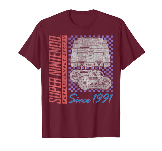 Super Nintendo Entertainment System Retro Faded 1991 Logo T-Shirt