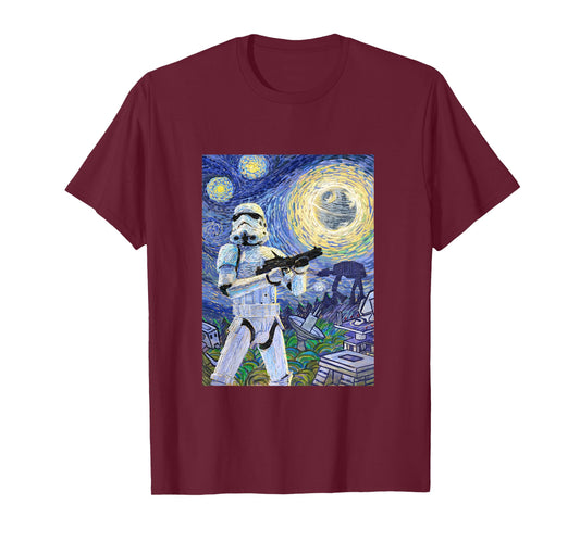 Kids Star Wars Classic Stormtrooper Van Gogh Starry Night Print T-Shirt