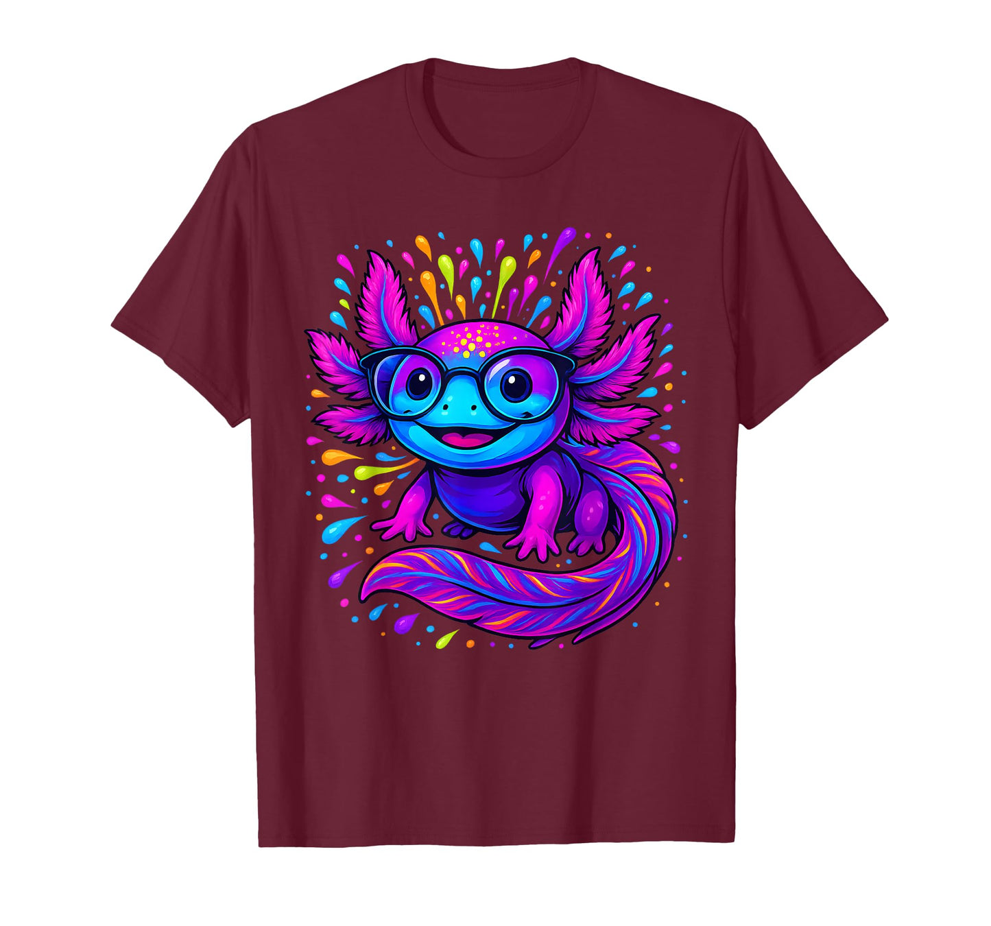 Axolotl Beautiful Colorful Art Axolotl Men Women Kids T-Shirt