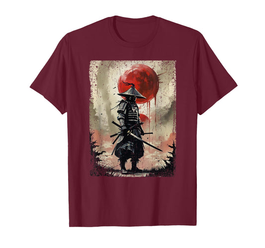 Japanese Art Samurai Vintage Fighter Retro T-Shirt