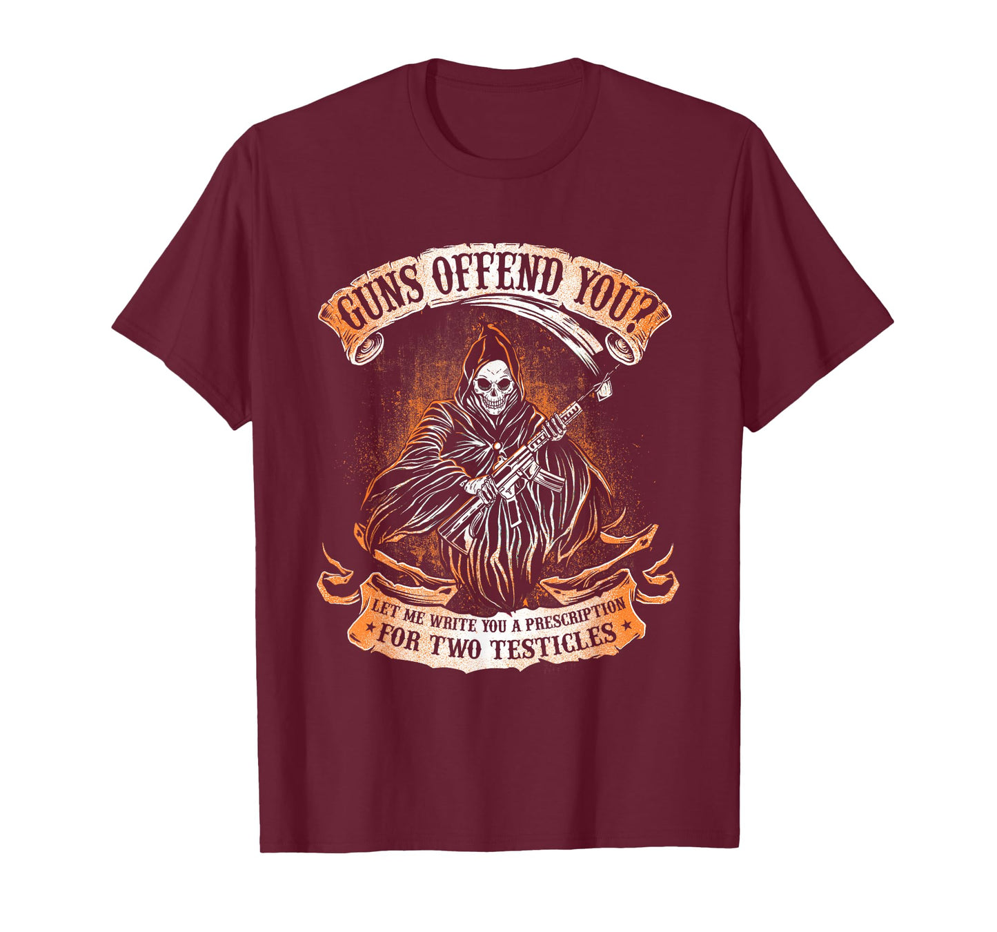 Guns Offend You - Grim Reaper 2nd Amendment Gun Rights T-Shirt