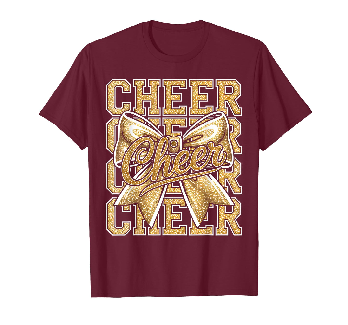 Cheer Gold Funny Cheerleader Coquette Cheerleading Outfit T-Shirt