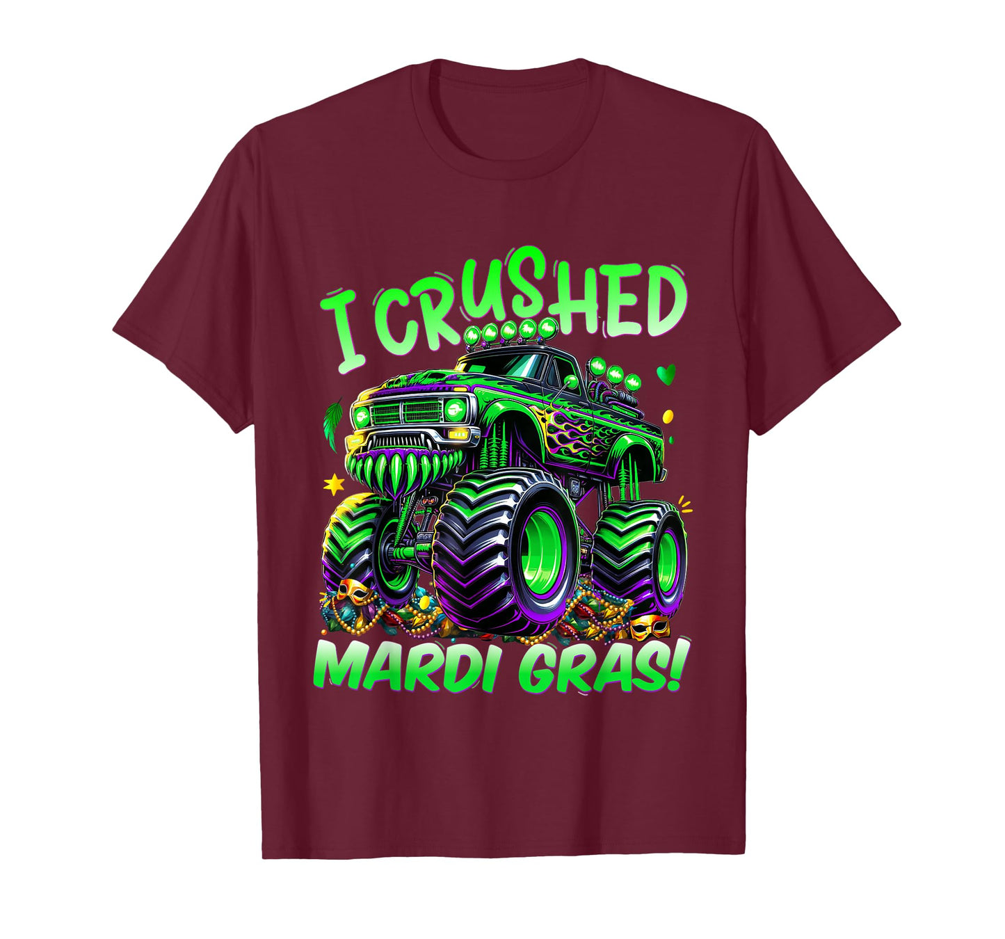 I Crushed Mardi Gras Monster Truck for Boys and Kids T-Shirt