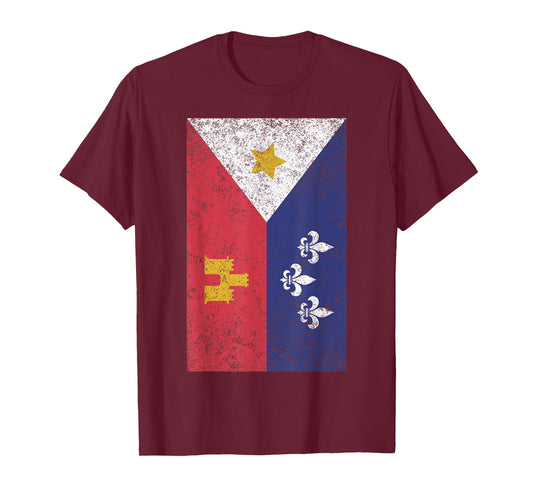Acadian Flag Retro Cajun T-Shirt T-Shirt