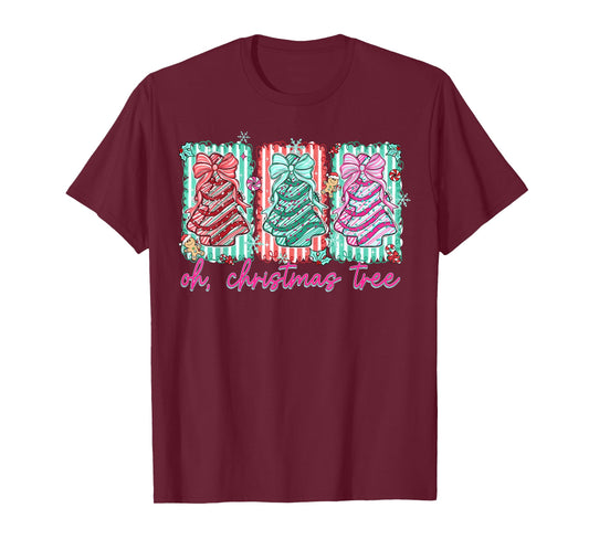 Oh Christmas Tree Cakes Debbie Becky Jen Cake Lovers Xmas T-Shirt