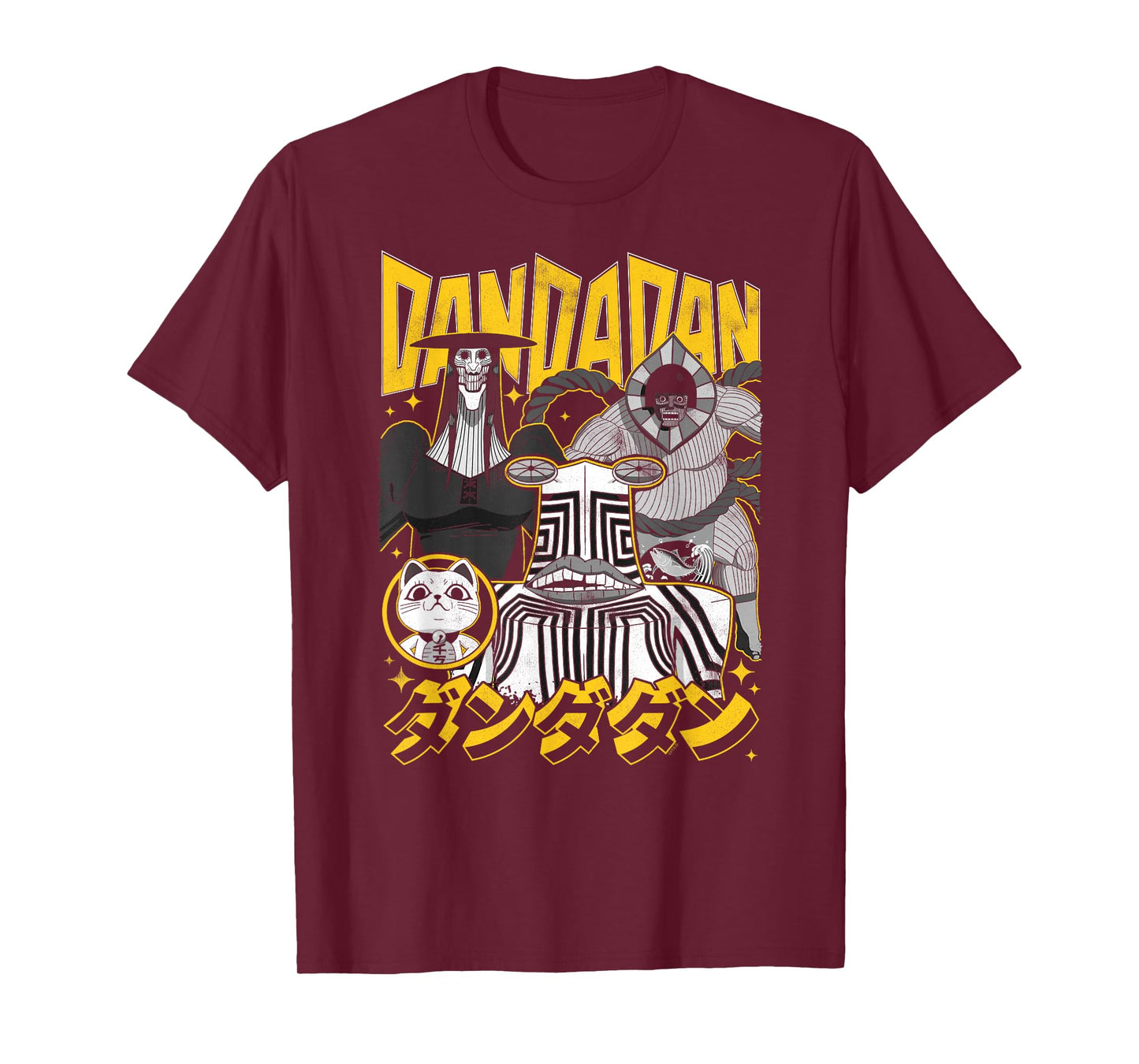 Dan Da Dan Yellow and Black Aliens with Kanji Anime T-Shirt