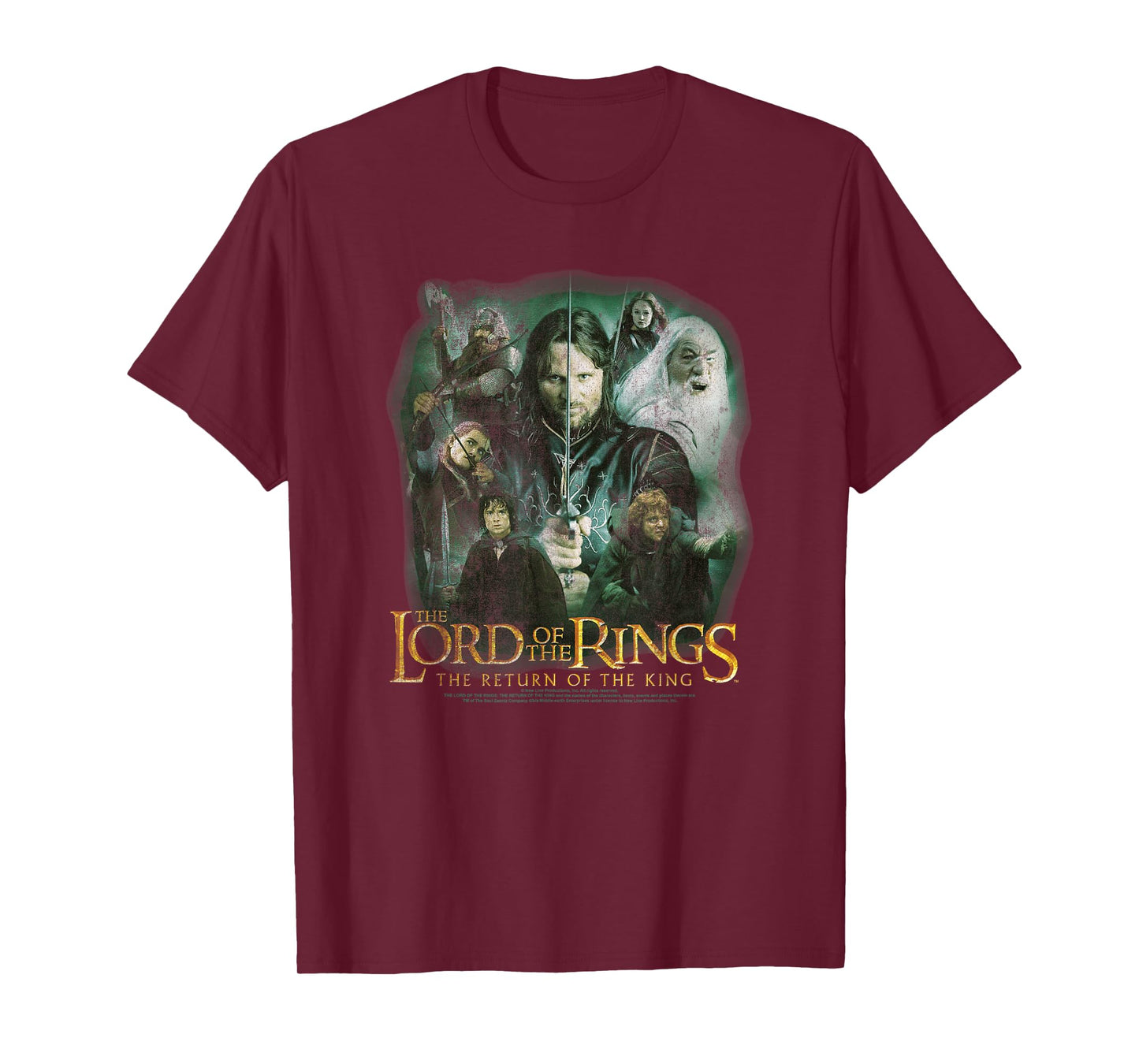 Lord of The Rings Character Collage Action Poses Fantasy T-Shirt