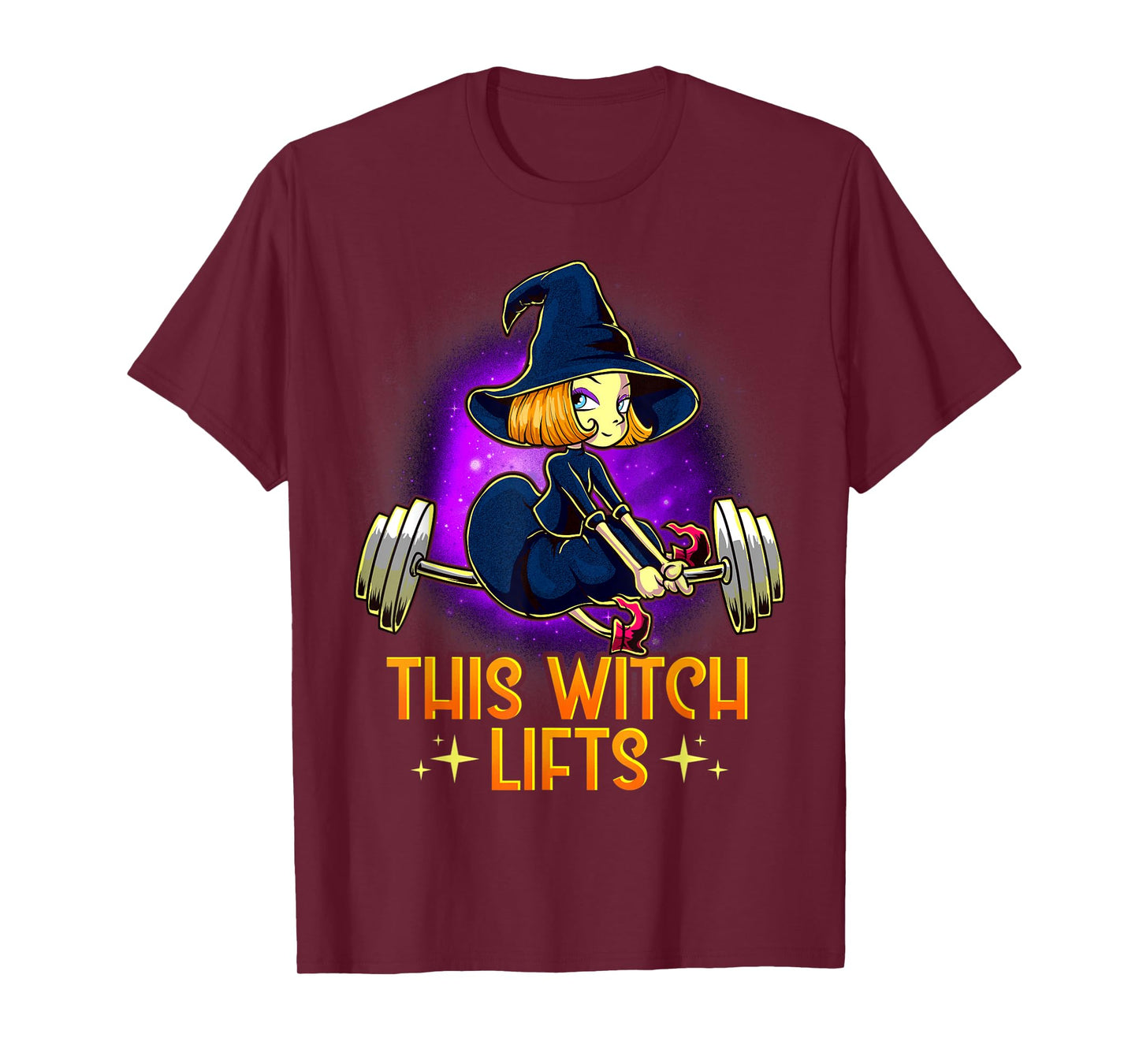 This Witch Lifts Funny Halloween Barbell Fitness Gym Witch T-Shirt