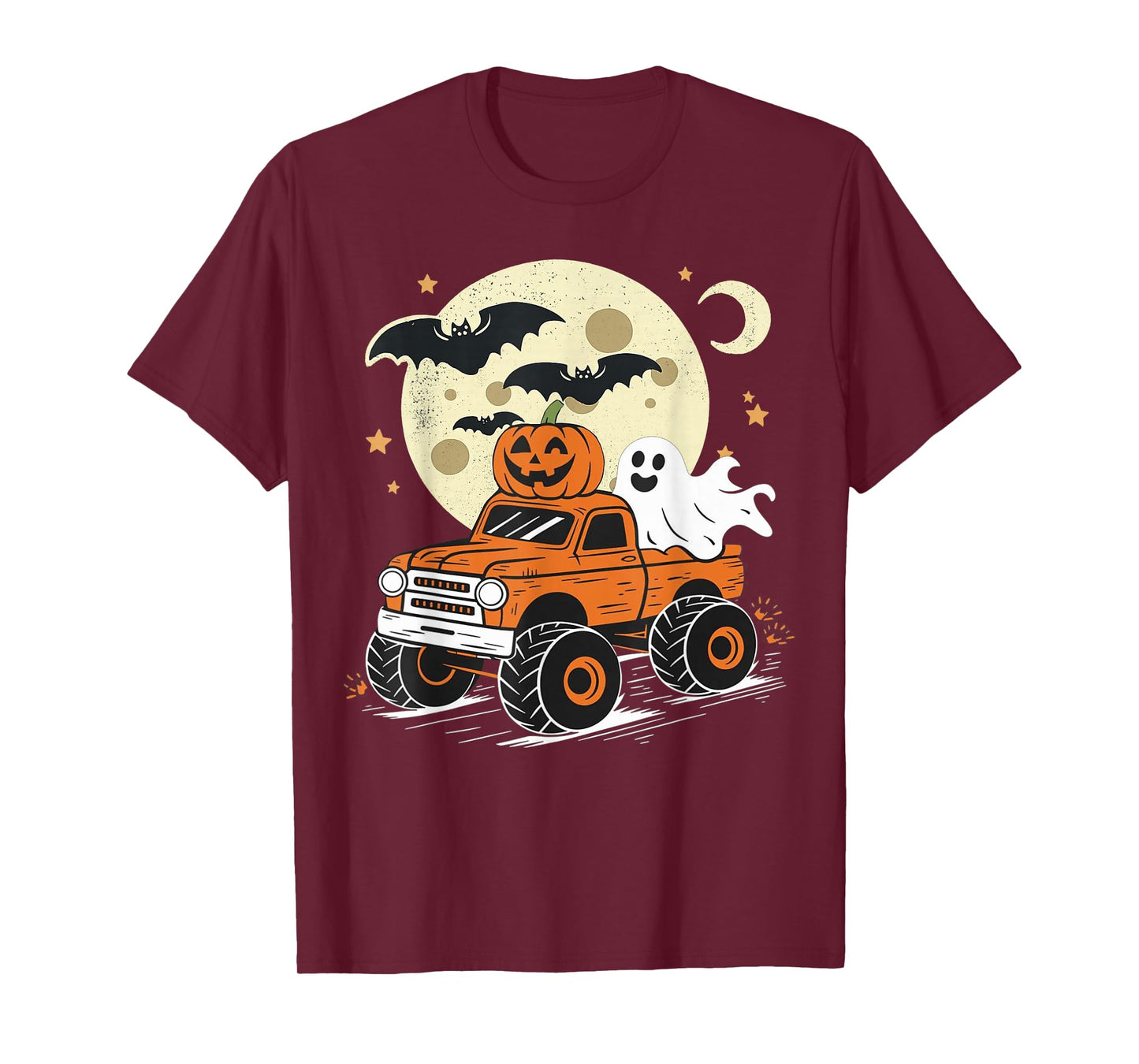 Monster Truck Ghost Pumpkin Halloween for Men Women Kids T-Shirt