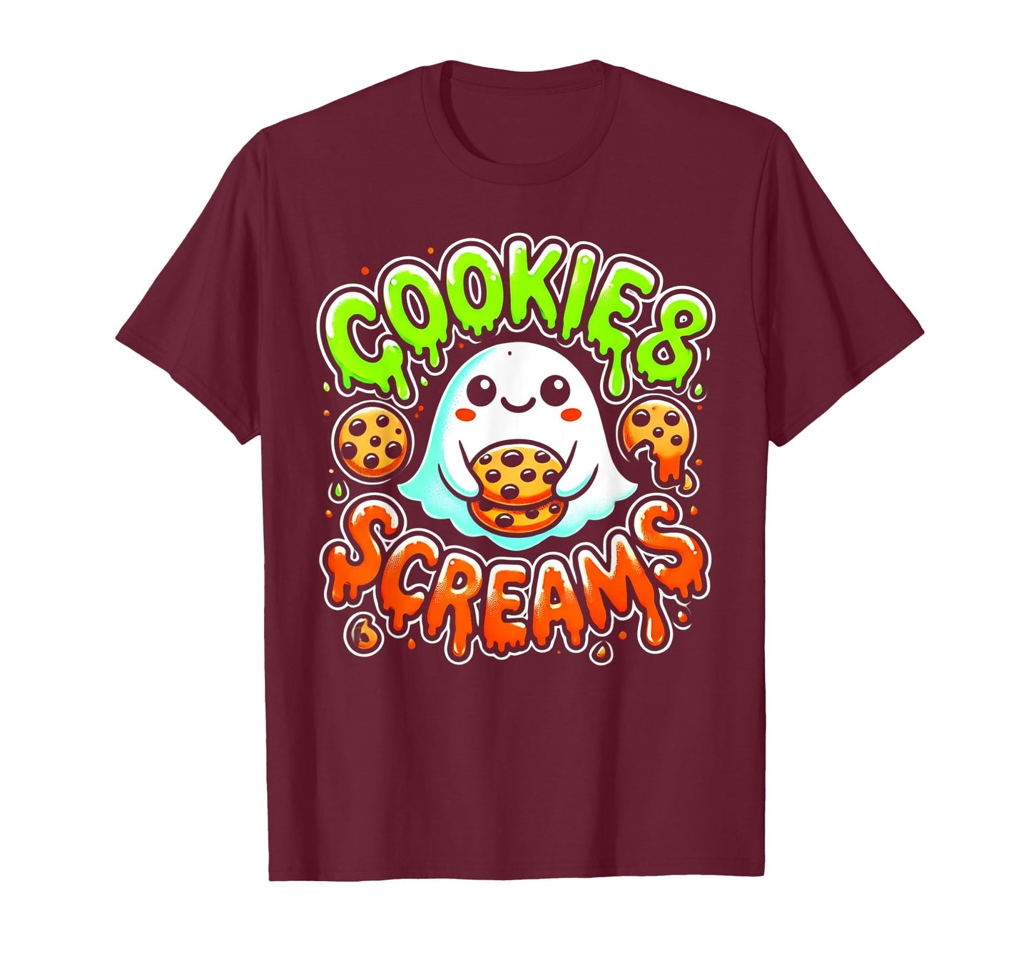 Funny Halloween Cookies and Screams Hungry Ghost T-Shirt