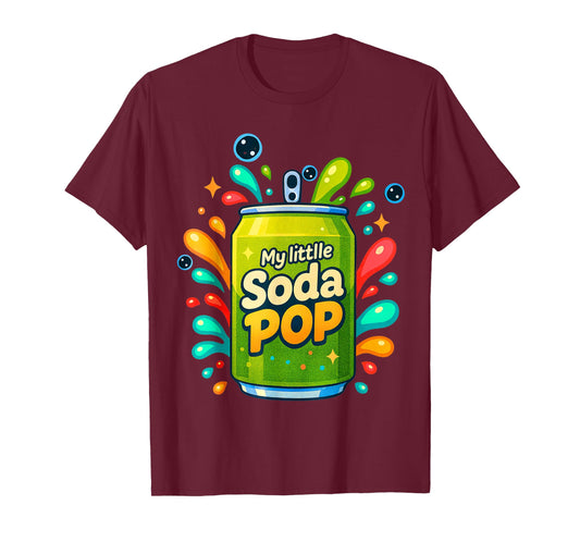 Soda Pop CartoonSplash Cute Retro Beverage Funny Green T-Shirt