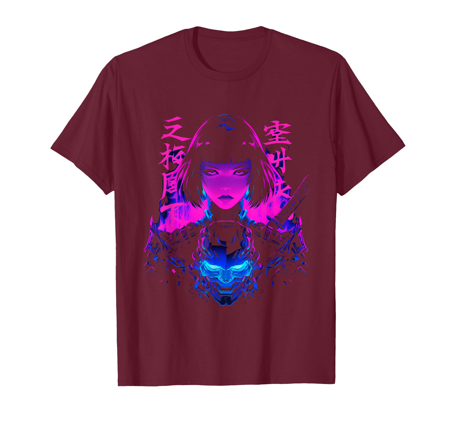 Cyberpunk Anime Samurai Girl Manga Gothic Japanese Gamer T-Shirt