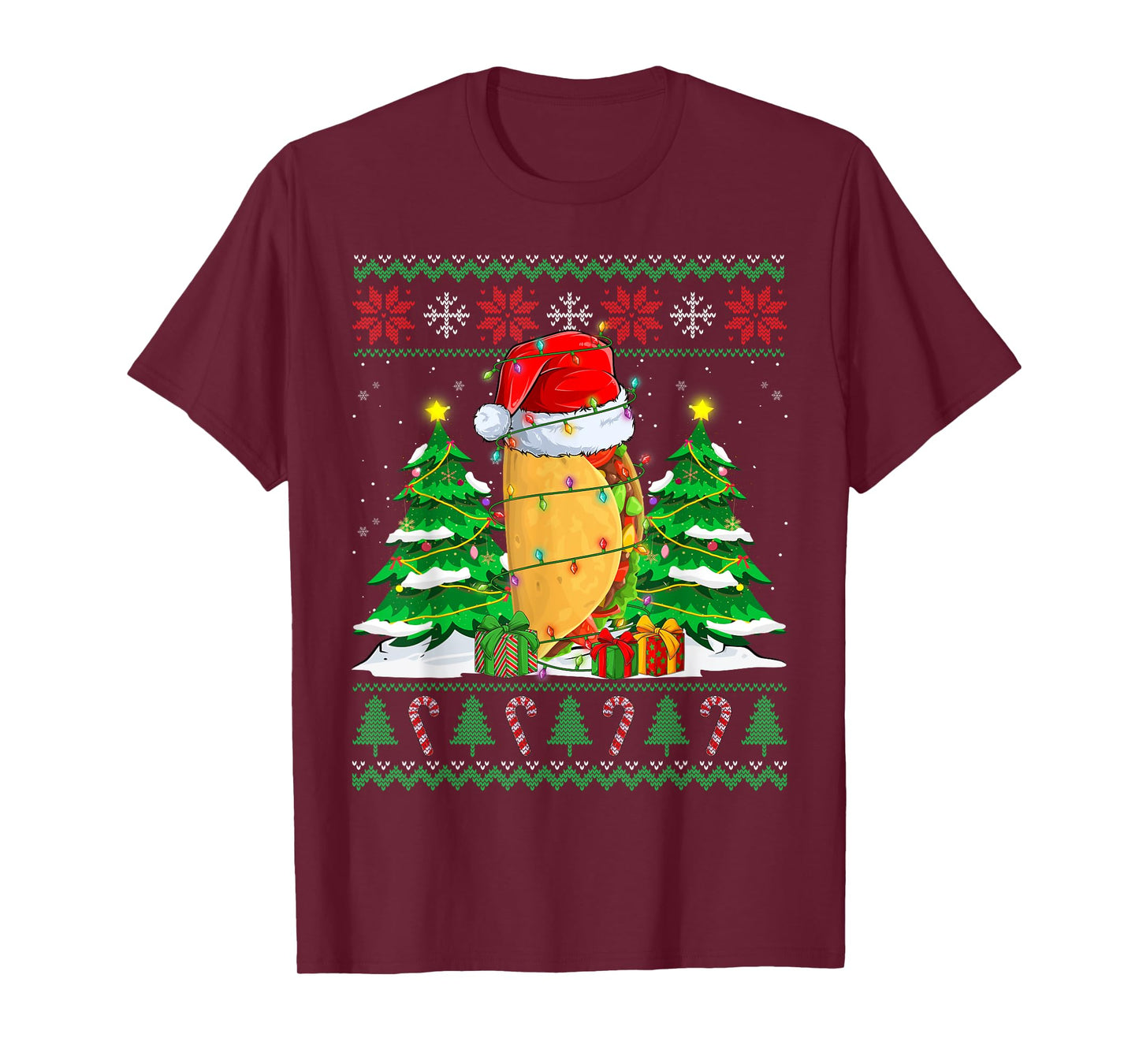 Santa Taco Fast Food Lovers Ugly Xmas Sweater Christmas PJS T-Shirt