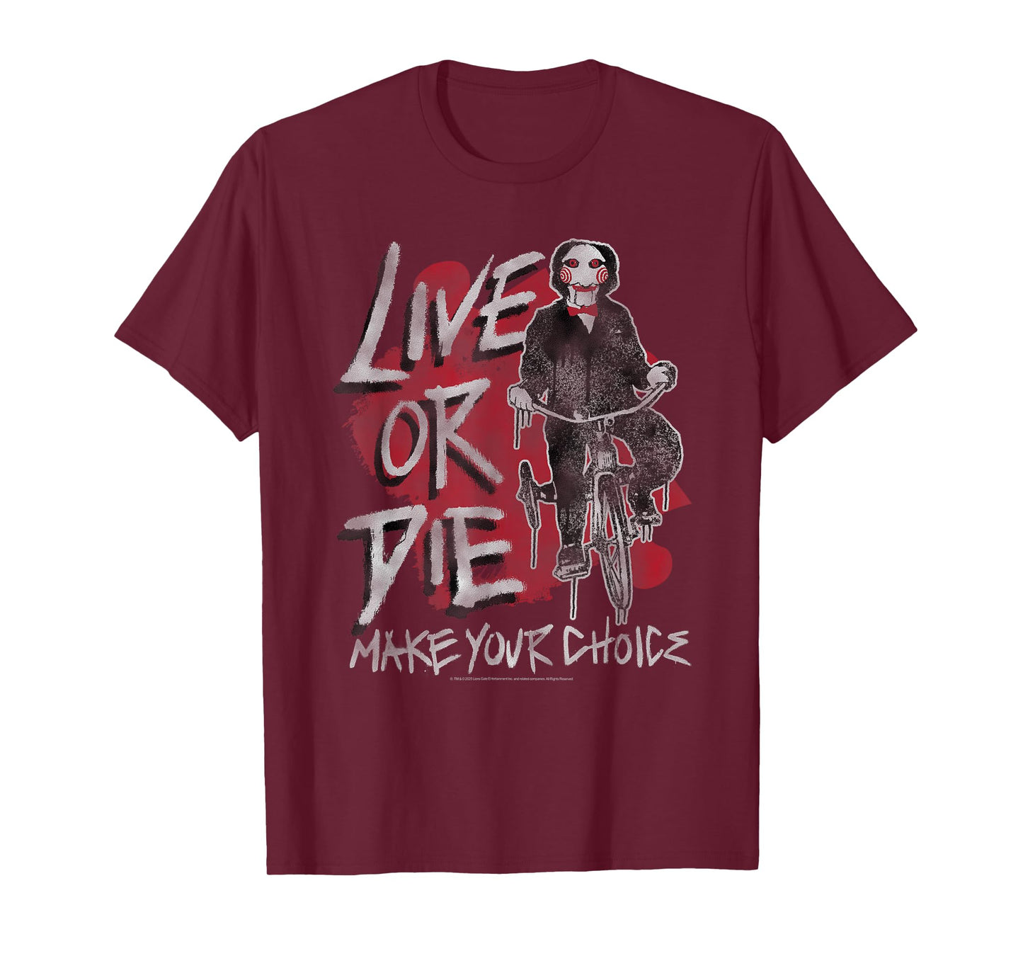 Saw Live or Die Jigsaw on Tricycle Horror Movie T-Shirt