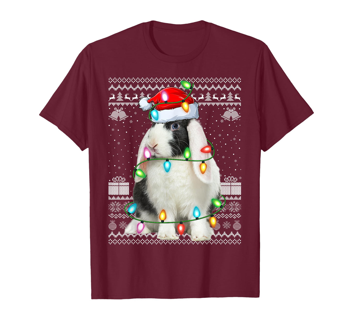 Bunny Rabbit Xmas Lights Ugly Christmas Sweaters T-Shirt