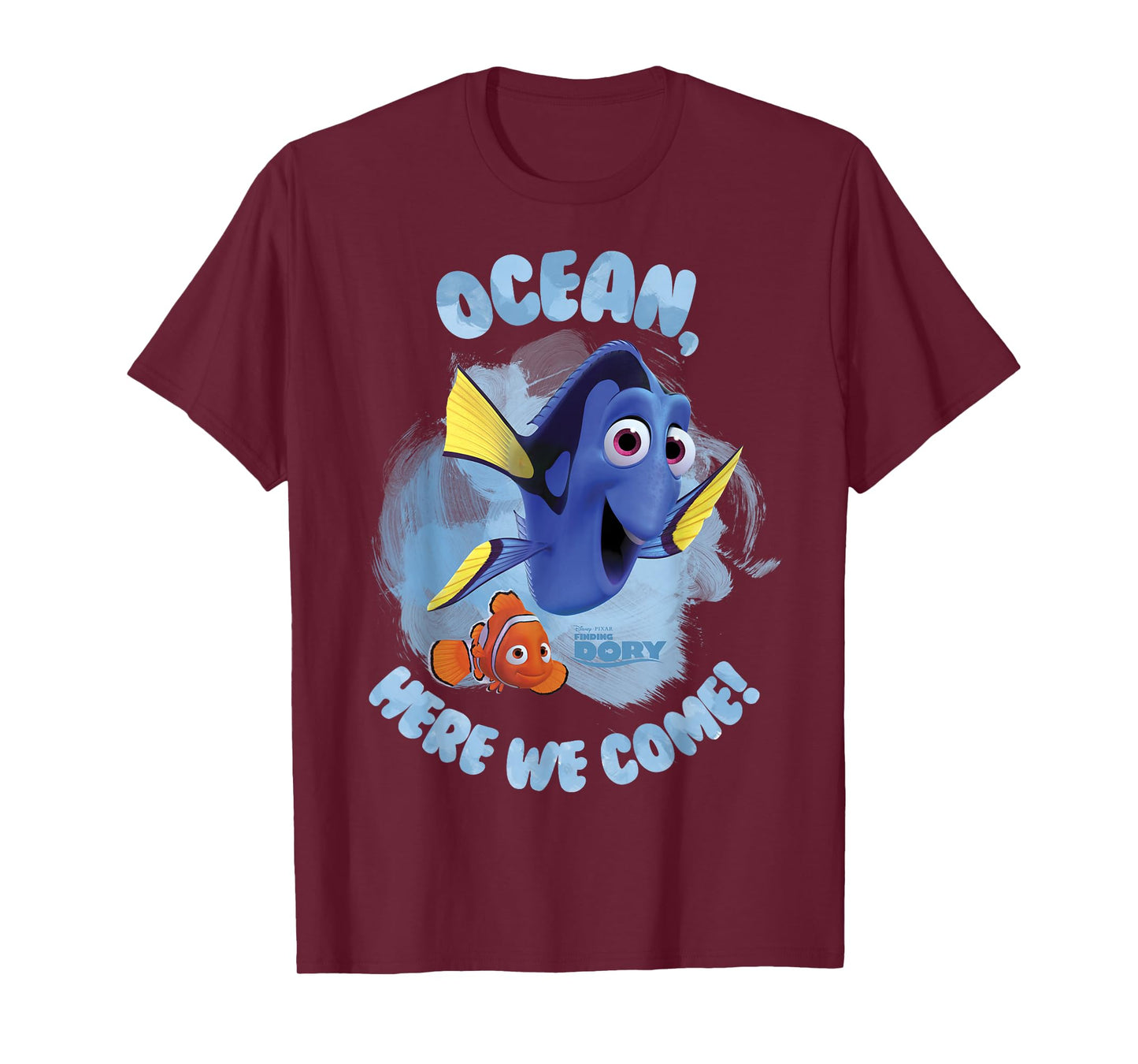 Disney Pixar Finding Dory Ocean Here We Come Watercolor T-Shirt