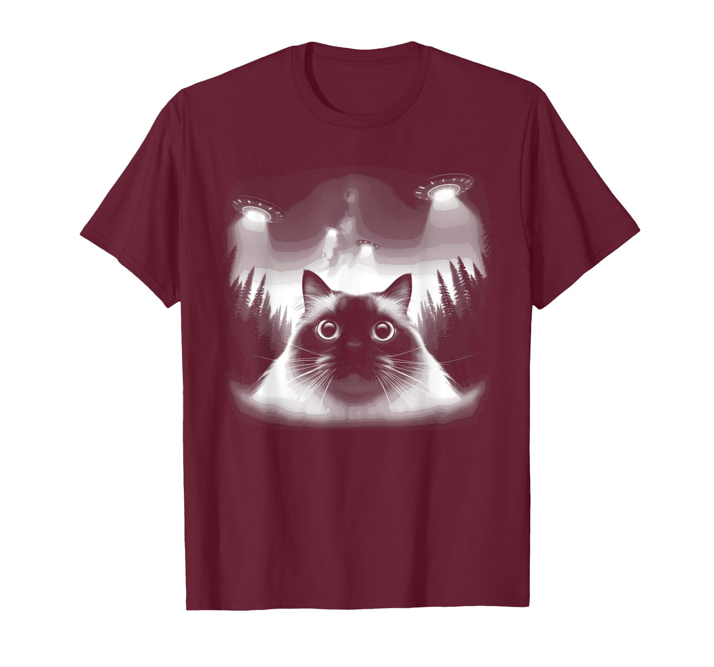 Birman Cat Selfie With UFO - Funny Graphic Alien Lover T-Shirt