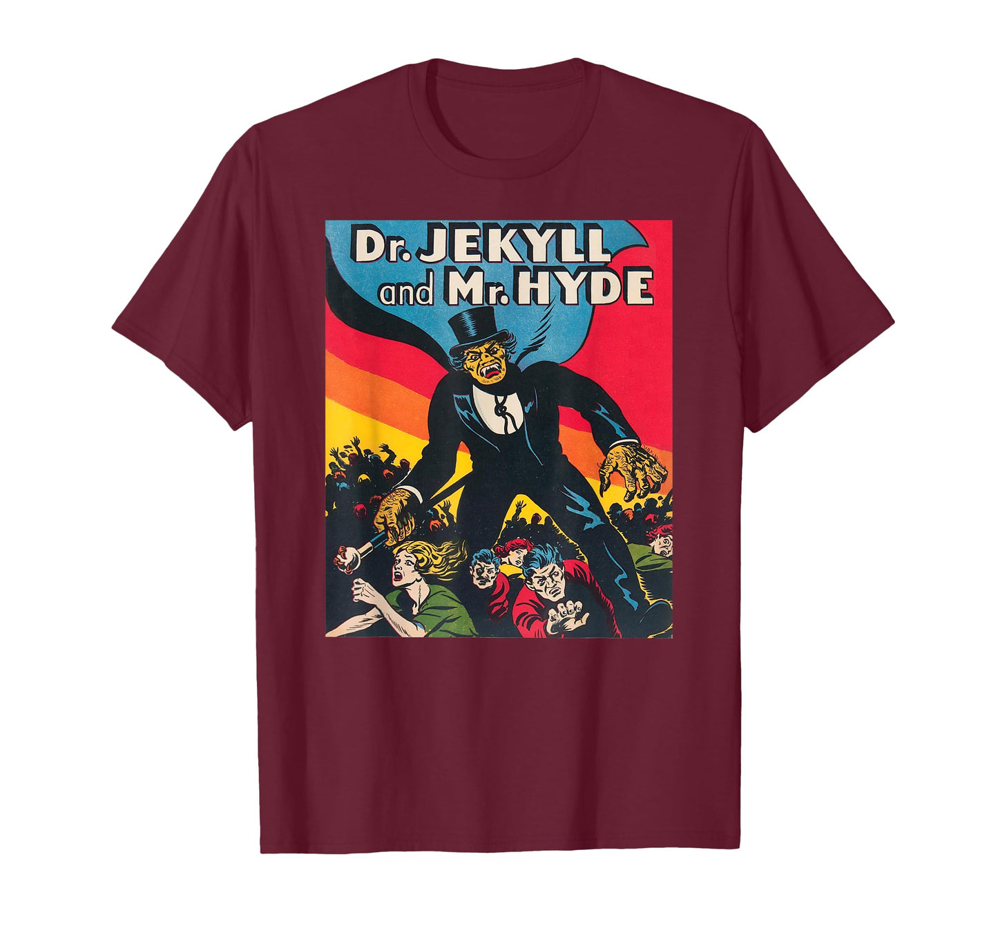 Dr. Jekyll & Mr. Hyde T-Shirt Art - Retro Halloween Monster T-Shirt