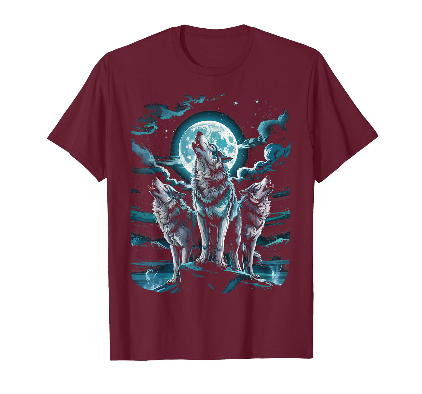 3 Dire Wolf In The Moon White Wolf Animal Dire Wolf T-Shirt