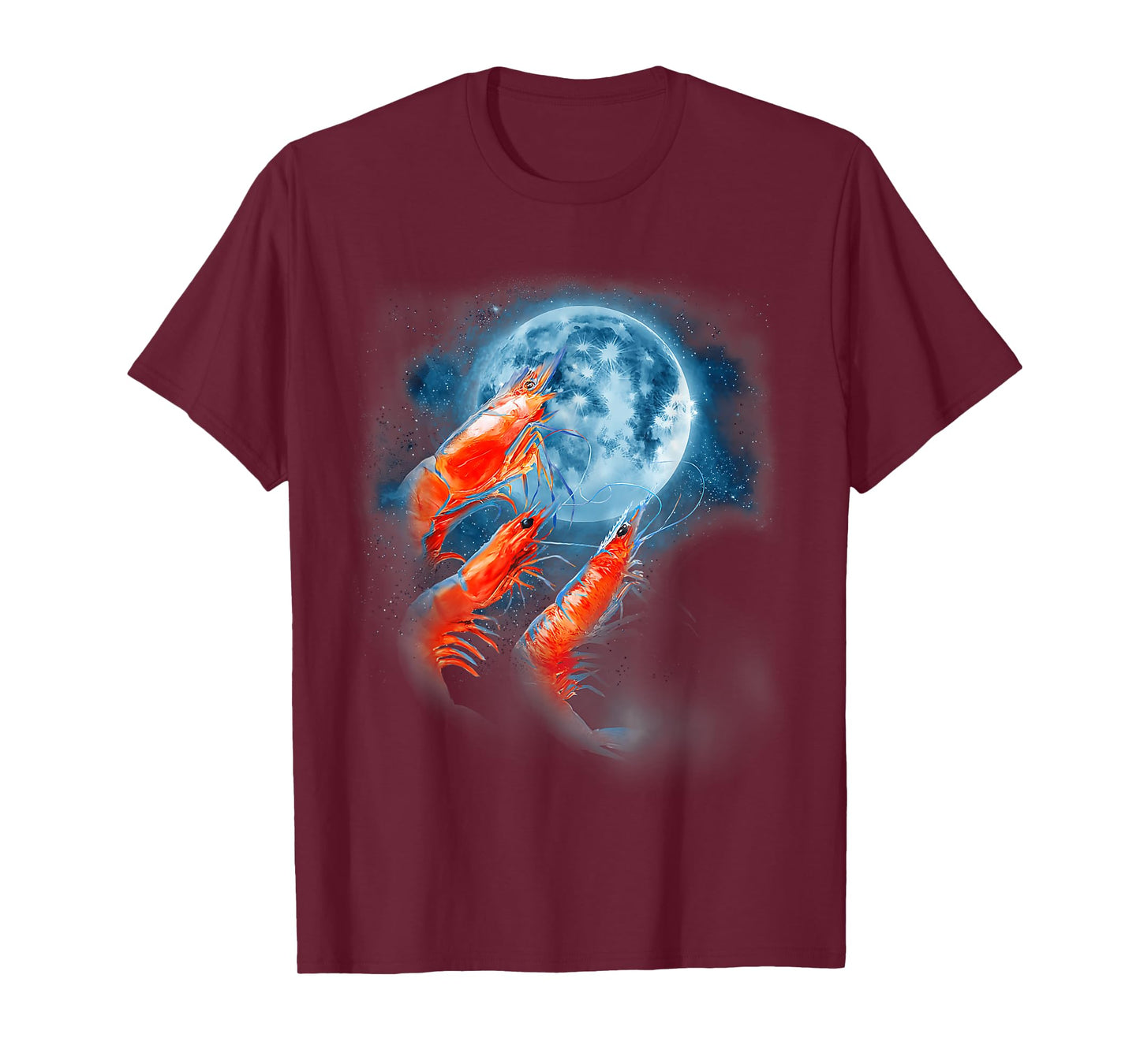 Three Shrimp Moon | Funny 3 Shrimp Howling Moon Men Women T-Shirt
