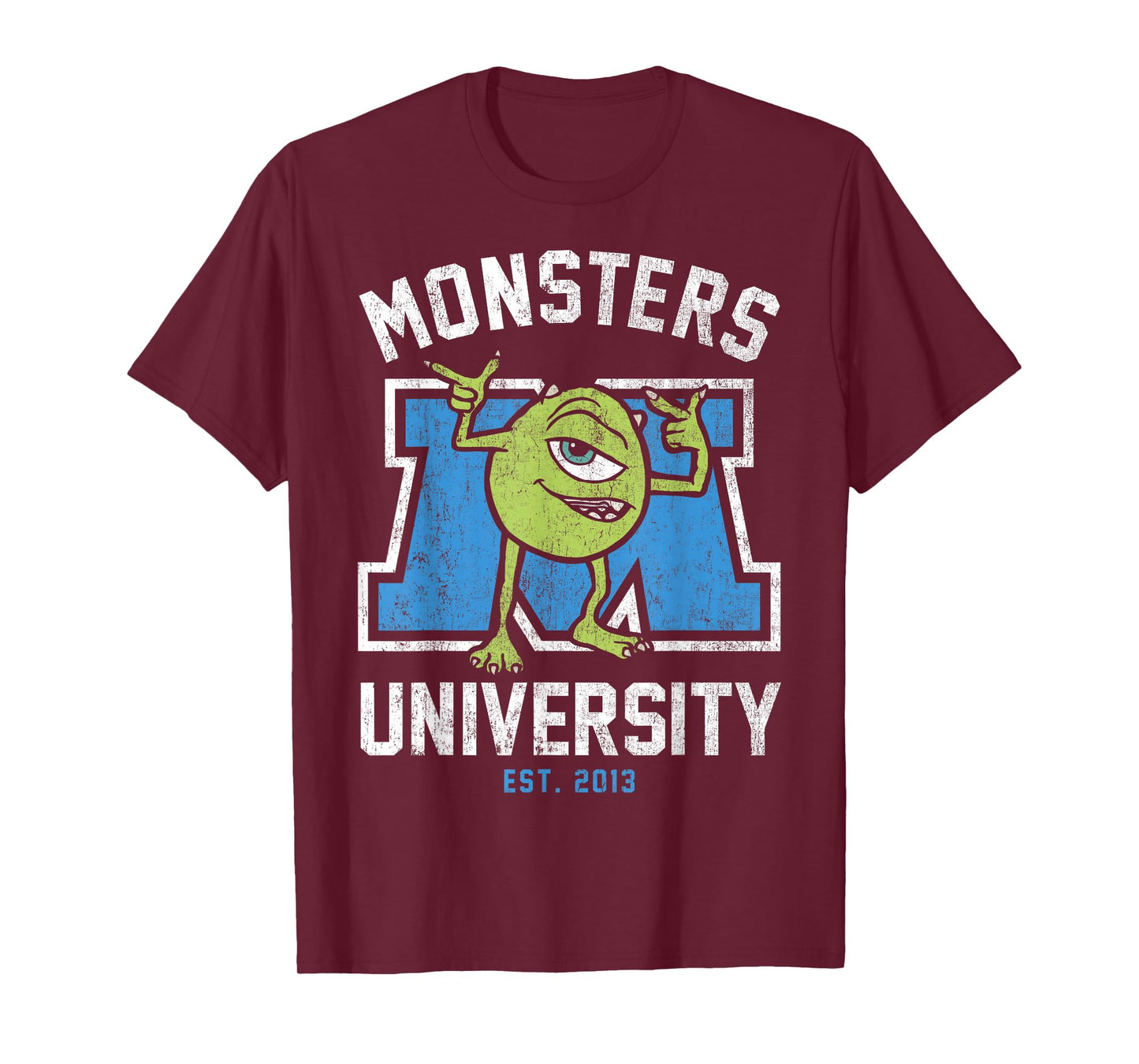 Disney Pixar Monsters University Mike Collegiate Logo T-Shirt