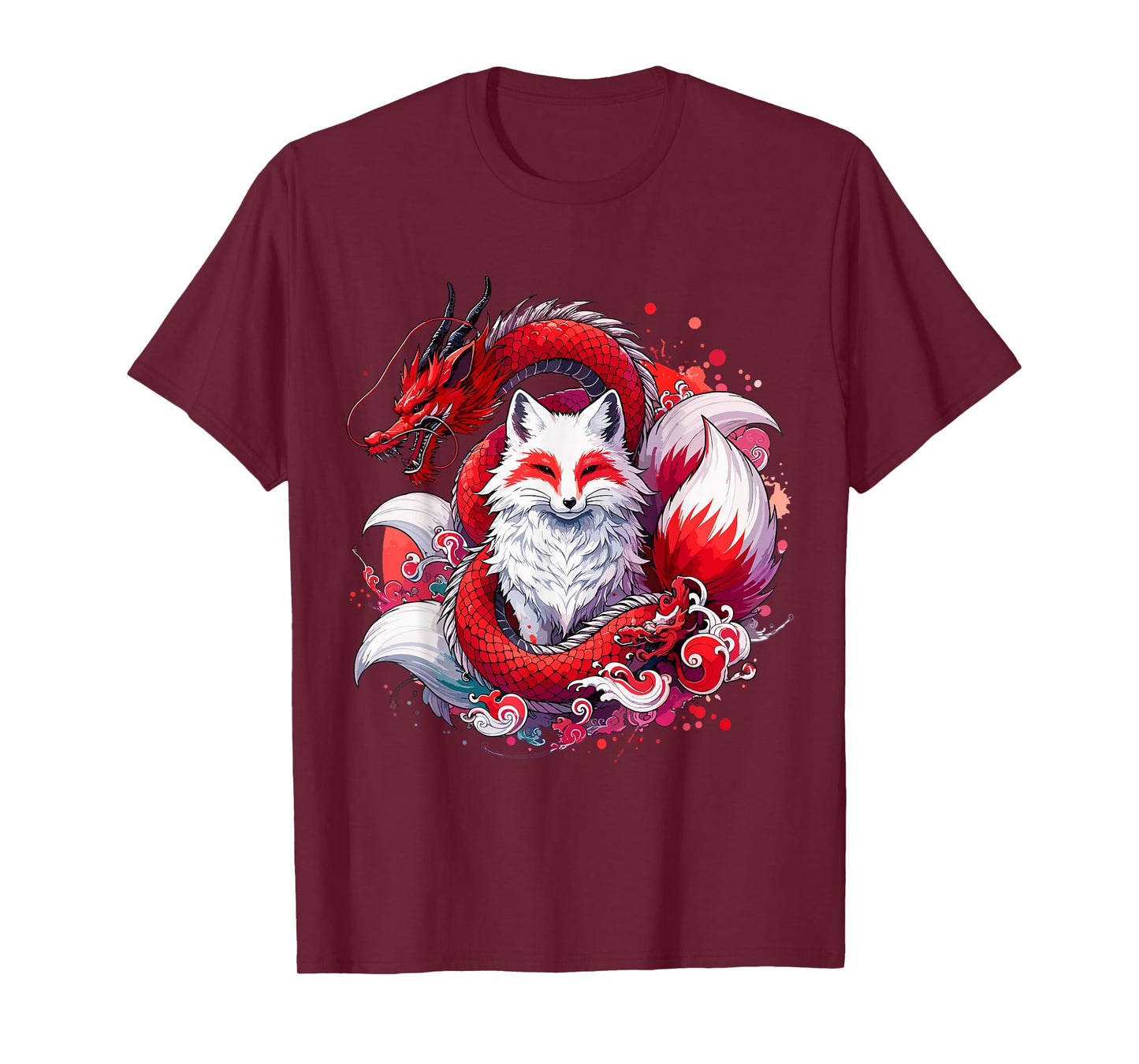 Nine-tailed Fox Kitsune Dragon Japanese T-Shirt