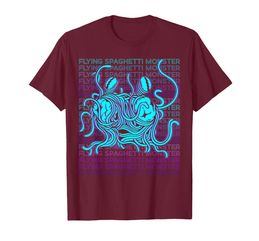 Flying Spaghetti Monster Pastafari FSM Atheist Retro T-Shirt