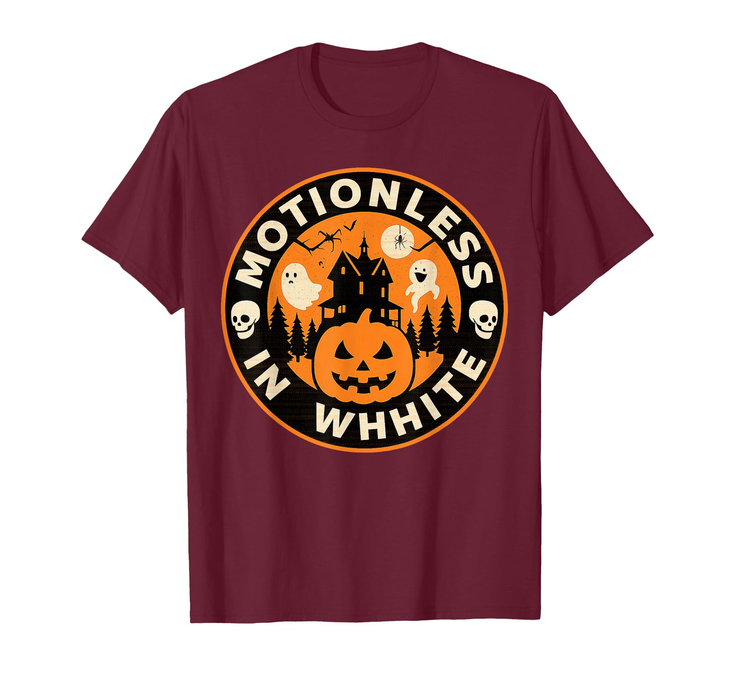 Halloween Pumpkin Scary Funny Motionlesses in White Costume T-Shirt
