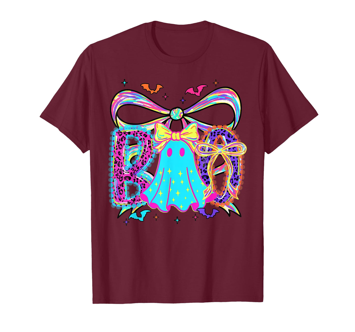 Preppy Boo Halloween Lace Ghost Coquette Bow Spooky Season T-Shirt