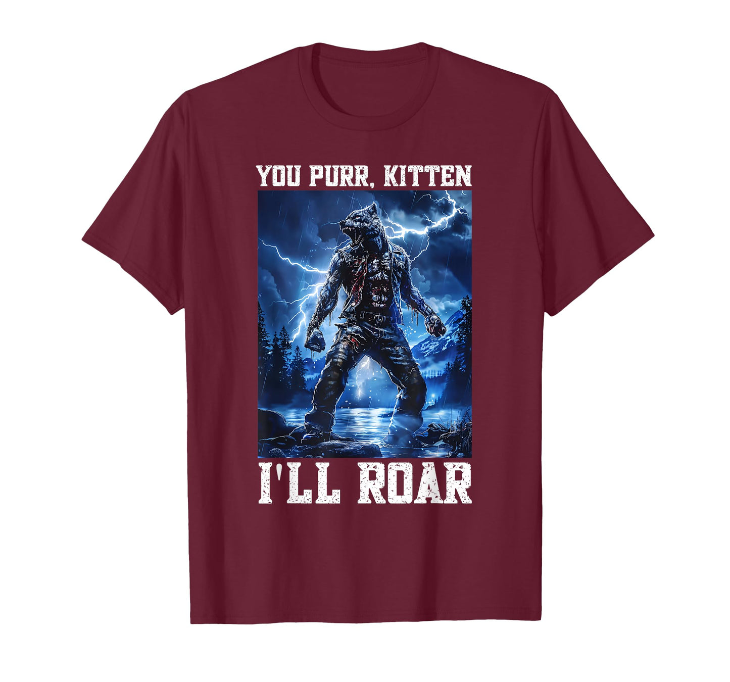 Daddy Wolf Protector Kitten Meme Cringy Alpha Wolf Graphic T-Shirt